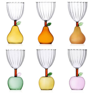 Ichendorf Fruits & Flowers set 6 stemmed glasses mix by Alessandra Baldereschi - Buy now on ShopDecor - Discover the best products by ICHENDORF design
