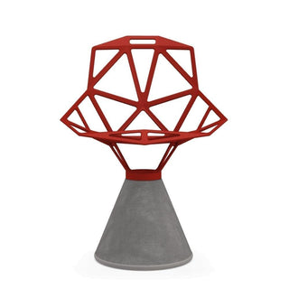 Magis Chair One chair with concrete base Magis Red 5085 - Buy now on ShopDecor - Discover the best products by MAGIS design