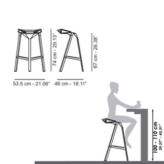 Magis Stool One h. 67 cm. anodized black - Buy now on ShopDecor - Discover the best products by MAGIS design