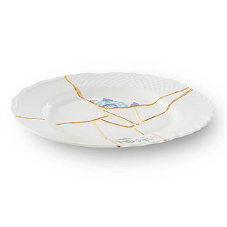 Seletti Kintsugi dinner plate in porcelain/24 carat gold mod. 3 Buy now on Shopdecor