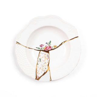 Seletti Kintsugi soup plate in porcelain/24 carat gold mod. 3 Buy now on Shopdecor