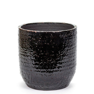 Serax Glazed Shades flower pot regular border black brown S h. 30 cm. Buy now on Shopdecor