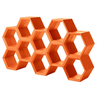 Slide Hexa self supporting bookcase Slide Pumpkin orange FC - Buy now on ShopDecor - Discover the best products by SLIDE design