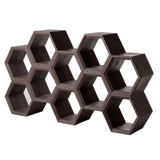 Slide Hexa self supporting bookcase Slide Chocolate FE - Buy now on ShopDecor - Discover the best products by SLIDE design