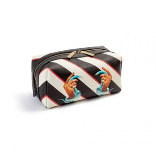 Seletti Toiletpaper Wash Bag Hands with Snakes Stripes Buy now on Shopdecor