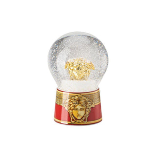 Versace meets Rosenthal Medusa Amplified Golden Coin glass sphere with snow effect h. 12 cm. Buy now on Shopdecor